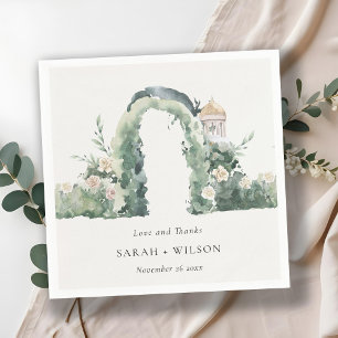 Guardanapo De Papel Obrigados de Casamento Botânico do Arco Floral Pa
