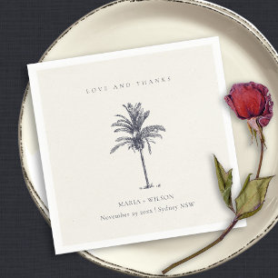Guardanapo De Papel Obrigados de Casamento de Palmeiras Tropicais de M