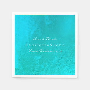 Guardanapo De Papel Ocean Tiffany Aqua Metallic Beach Casamento Bridal