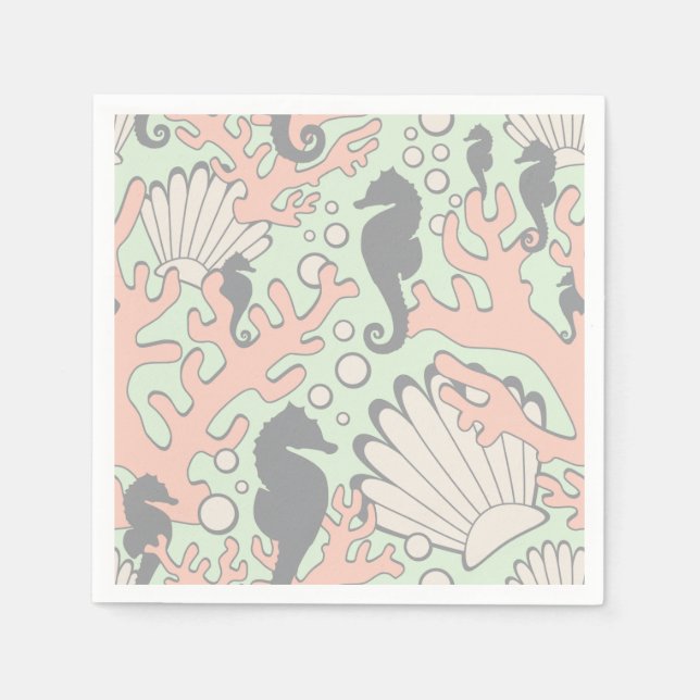 Guardanapo De Papel Oceano Jardim Pastel Napkins (Frente)