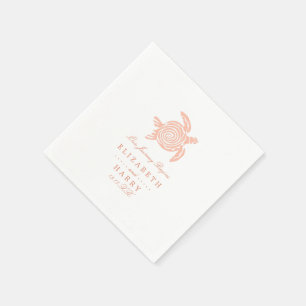 Guardanapo De Papel Oceano Tartaruga, Casamento de Praia de Coral Suav