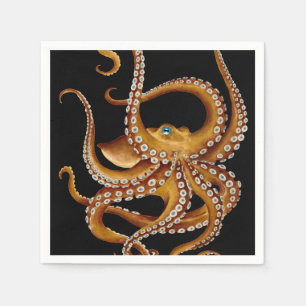 Guardanapo De Papel Octopus Azul Olho Negro