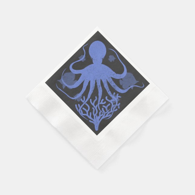 Guardanapo De Papel Octopus (fundo escuro) (Canto)