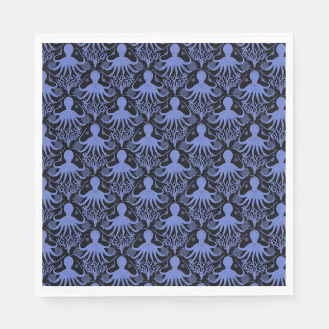 Guardanapo De Papel Octopus (fundo escuro) (Frente)