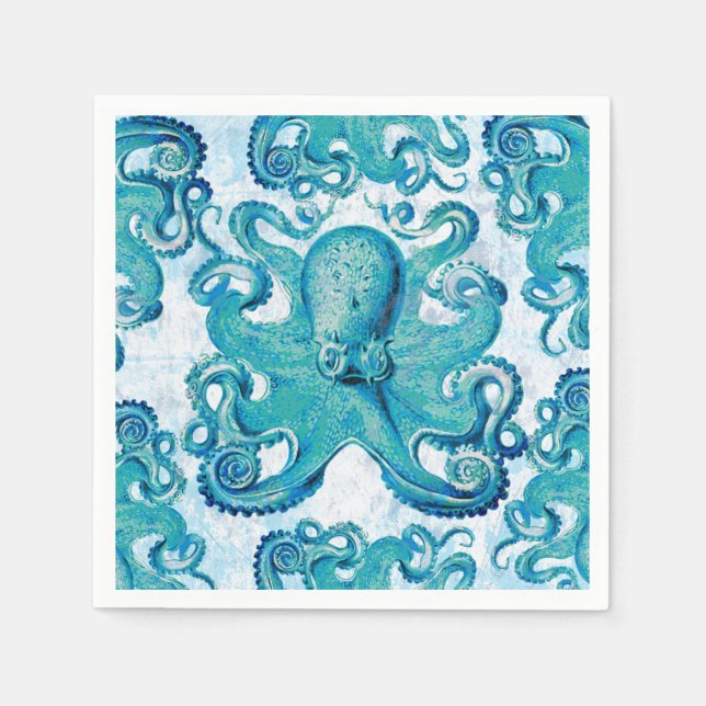 Guardanapo De Papel Octopus Marine Life Ocean Animal Beach NIMO (Frente)