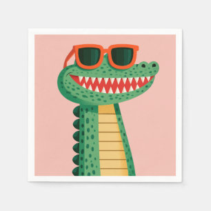 Guardanapo De Papel Óculos de sol de crocodilo engraçados, animal de d