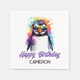Guardanapo De Papel Óculos de sol do Pinguim do Partido, aniversário d