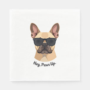 Guardanapo De Papel Óculos de Sol Vintage Hey, Paws Up Bulldog Francês