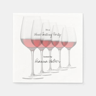 Guardanapo De Papel Óculos de vinho tinto Elegante