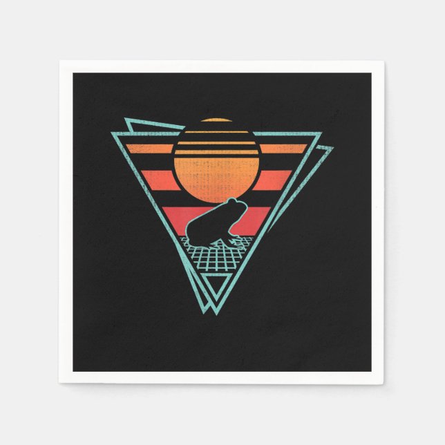 Guardanapo De Papel Oferta EDM de onda sintética do sapo 80s (Frente)