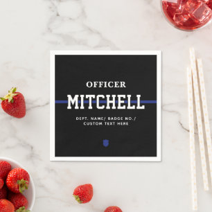 Guardanapo De Papel Oficial de Polícia Personalizado Linha Azul Fino