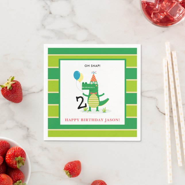 Guardanapo De Papel Oh Alligador de Cute Snap no Aniversário de crianç (Insitu)