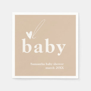 Guardanapo De Papel Oh Baby Boho Simple Heart Chá de fraldas