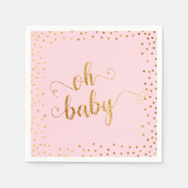 Guardanapo De Papel "Oh Baby" Faux Gold Foil Confetti Chá de fraldas R