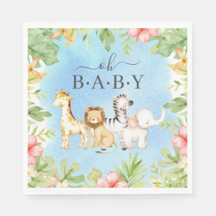 Guardanapo De Papel Oh, Baby Jungle Chá de fraldas Napkins