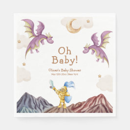 Guardanapo De Papel Oh Baby Medieval Fairytale Dragon Boy Chá de frald