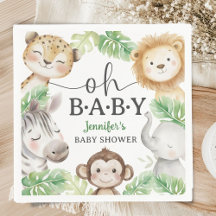 Oh Bebê Jungle Baby Shower Safari Animais Papel
