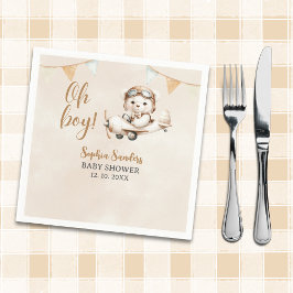 Guardanapo De Papel Oh Boy, Teddy Bear Baby shower boy