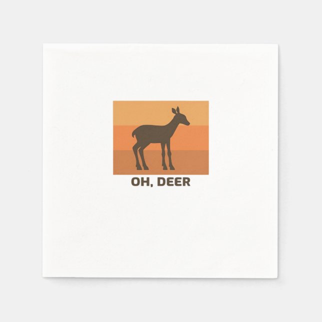 Guardanapo De Papel Oh Deer Clássico Design Simples  (Frente)