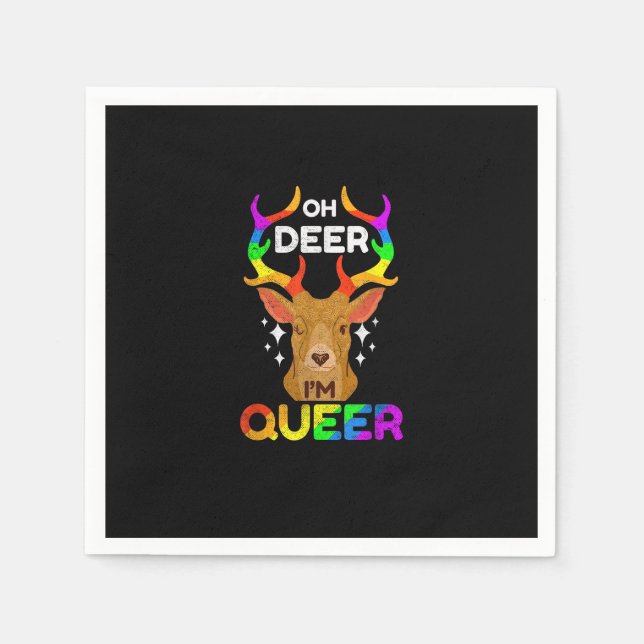 Guardanapo De Papel Oh Deer Queer Funny LGBTQ Pride Awareness  (Frente)