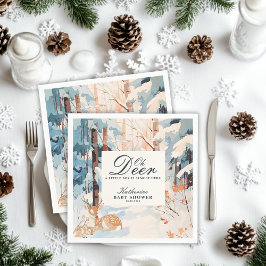 Guardanapo De Papel Oh Deer Winter Woodland Snowy Forest chá de fralda