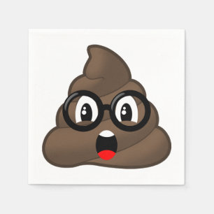 Guardanapo De Papel Oh Poop Emoji com óculos