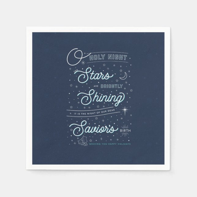 Guardanapo De Papel Oh Santa Noite de Festa de Natal Napkins (Frente)