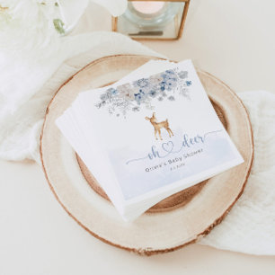 Guardanapo De Papel Oh veado chá de fraldas azul de inverno