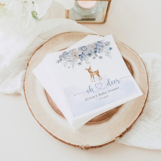 Guardanapo De Papel Oh veado chá de fraldas azul de inverno (Criador carregado)