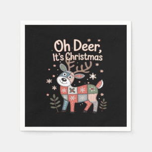 Guardanapo De Papel Oh Veado É Natal Quadrados Miniatura de Patchwork