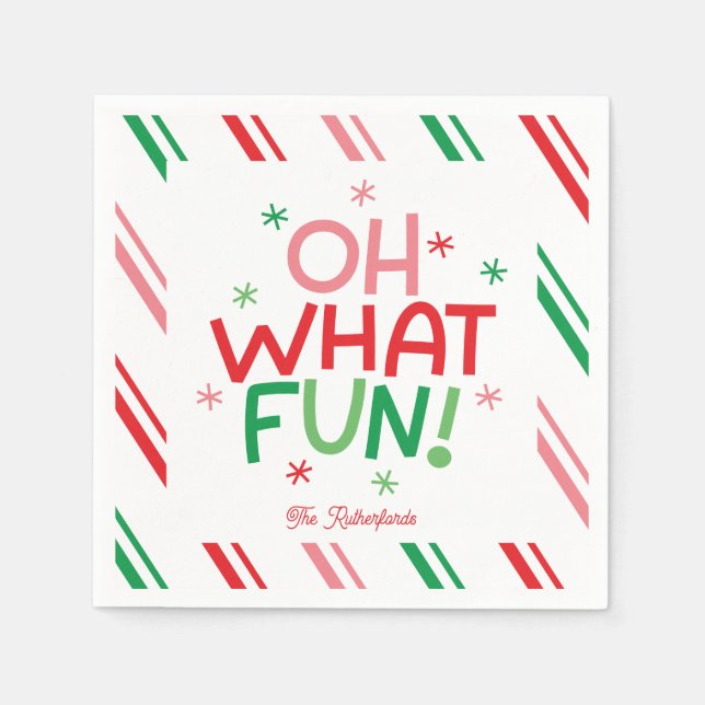 Guardanapo De Papel Oh What Fun Christmas Paper Napkin (Frente)