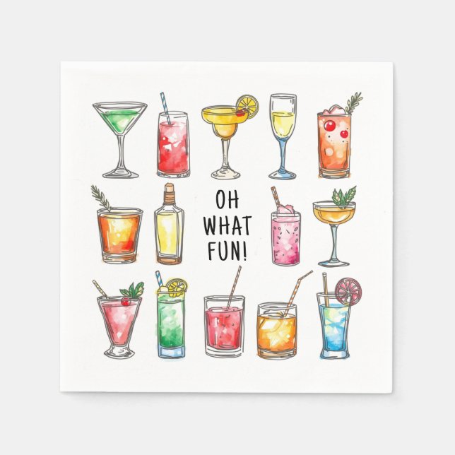 Guardanapo De Papel Oh What Fun Drink Doodles Christmas Cocktail (Frente)