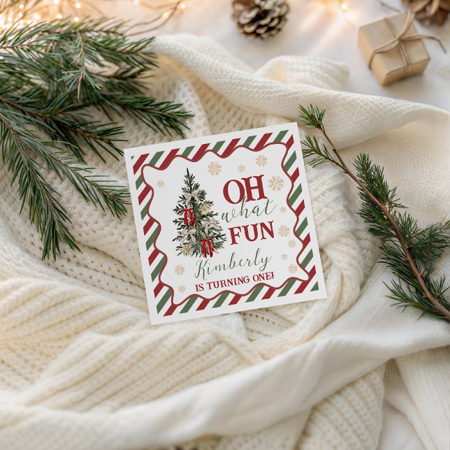 Guardanapo De Papel Oh What Fun First Birthday Napkin (Criador carregado)
