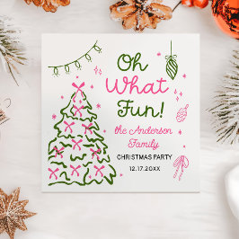 Guardanapo De Papel Oh What Fun Hand Drawn Christmas Holiday Party