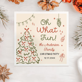 Guardanapo De Papel Oh What Fun Hand Drawn Christmas Holiday Party