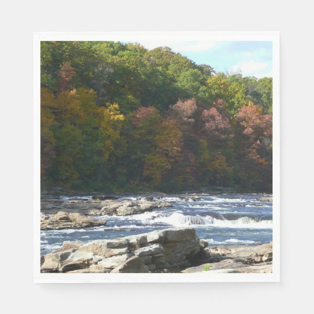 Guardanapo De Papel Ohiopyle River Rapids in Fall Pennsylvania Autumn (Frente)