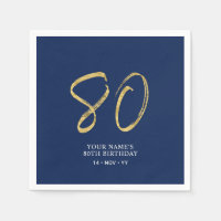 Oitenta | Letreiro Dourado e Azul-Marinho 80º Aniv