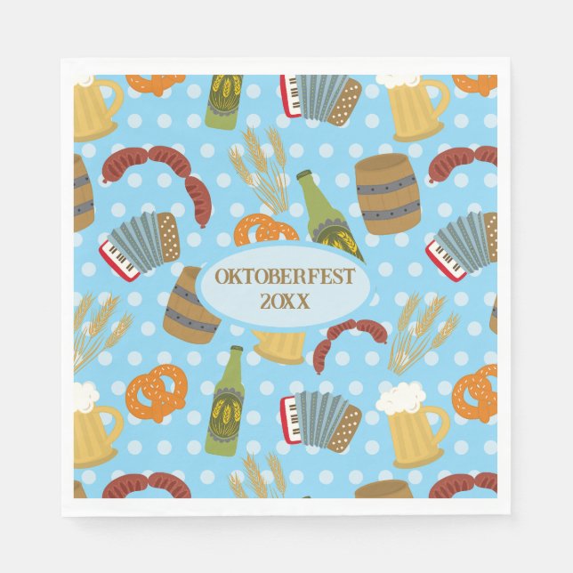 Guardanapo De Papel Oktoberfest Comida e Bebida (Frente)