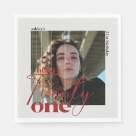 Guardanapo De Papel Olá, 21 aniversário de 21 anos de Imagem Moderna