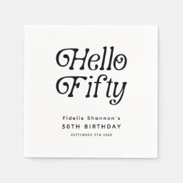 Guardanapo De Papel Olá 50 Retro 50ª Festa de aniversário