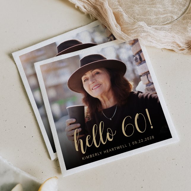 Guardanapo De Papel Olá 60 Foto da Sexta Festa de aniversário (Criador carregado)