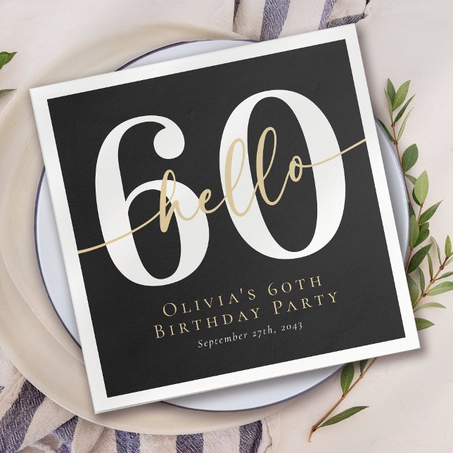 Guardanapo De Papel Olá 60 Sexta-Festa de aniversário (Criador carregado)