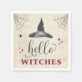 Guardanapo De Papel Olá Bruxas Dia das Bruxas Texto Divertido Despedid