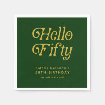 Olá, Retro Green e Dourada 50ª Festa de aniversári