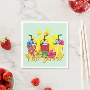 Guardanapo De Papel Olá Summer Refrescando Fruta tropical Smoothy
