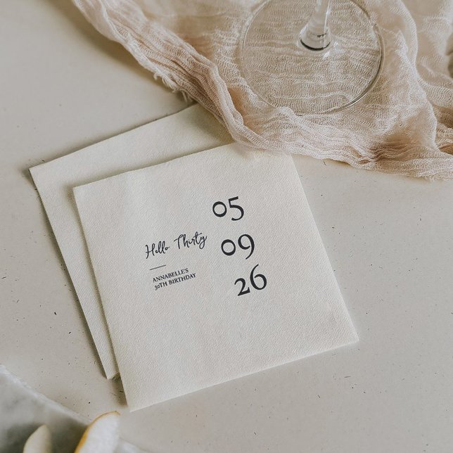 Guardanapo De Papel Olá Trinta Aniversário Mínimo Moderno 30 (Criador carregado)