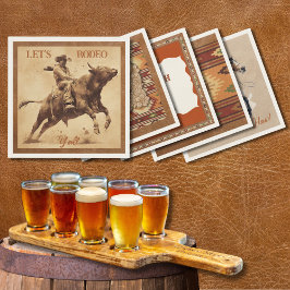 Guardanapo De Papel Old West Frontier Bull Rider Paper Cocktail Napkin