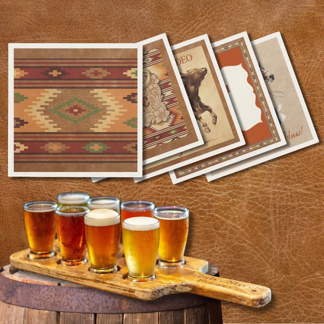 Guardanapo De Papel Old West Frontier Rustic Blanket Cocktail Napkin (Criador carregado)