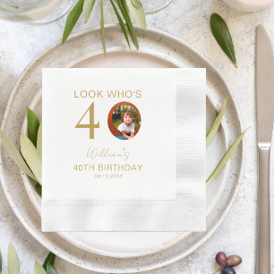 Guardanapo De Papel Olha quem é o 10º 20 40º 50º aniversário do 60º an