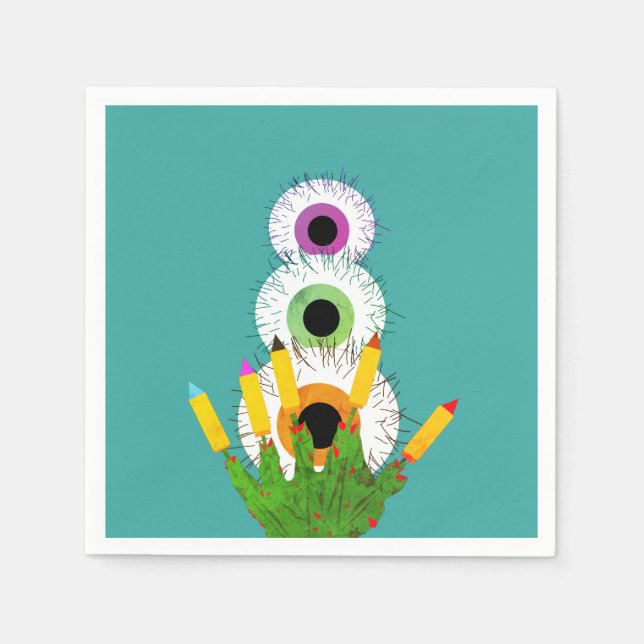 Guardanapo De Papel Olhos Peludos  (Frente)